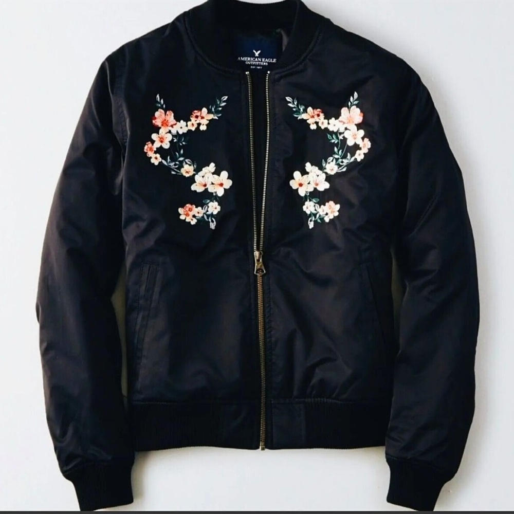 AEO Cute Embroidered Bomber Jacket